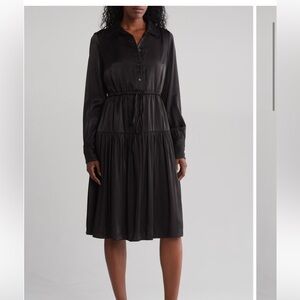 WISHLIST Tiered Long Sleeve Shirtdress